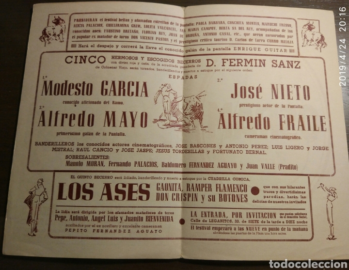Carteles de transportes: Programa Taurino Madrid 23 junio de 1946 - Foto 2