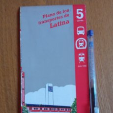 Carteles de Transportes: PLANO DE LOS TRANSPORTES DE LATINA SERIE 5 JULIO 1996. Lote 401046094