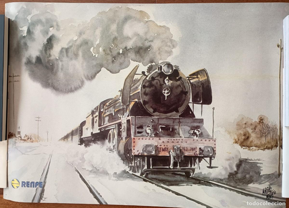 Carteles de Transportes: Poster cartel de RENFE. Dibujo ilustraci&oacute;n de Mart&iacute;nez Mendoza. 1983. 48x34cm
