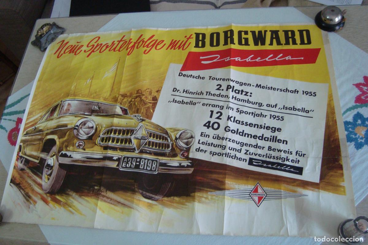 Carteles de Transportes: CARTEL COCHE VINTAGE POSTER CAR BORGWARD ISABELLA HANSA 1500.DR.HINRICH THEDEN HAMBURG GERMANY 1955.