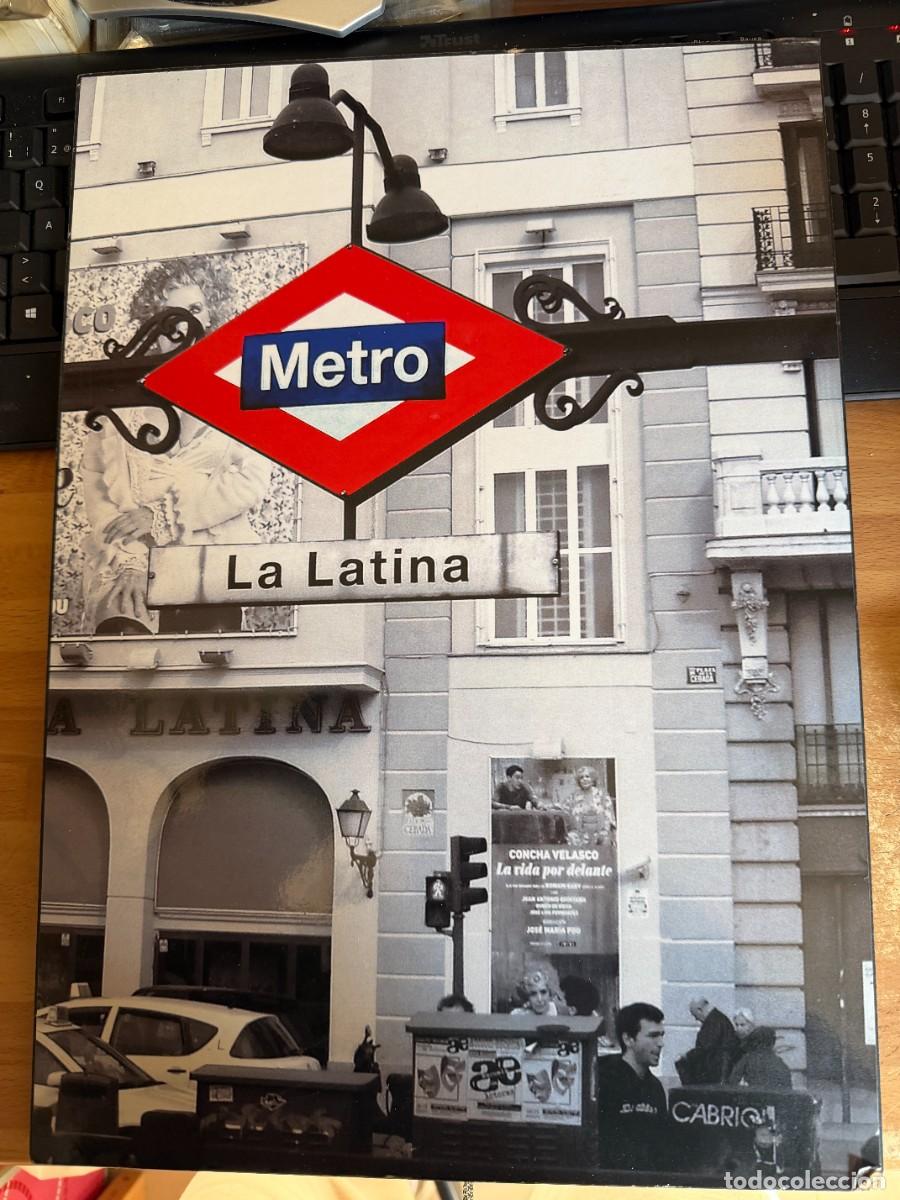 Carteles de transportes: P- CARTEL SOBRE MADERA FINA DEL METRO DE LA LATINA