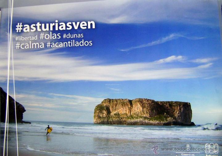 Carteles de Turismo: LIBERTAD, OLAS, DUNAS, CALMA, ACANTILADOS. ASTURIAS