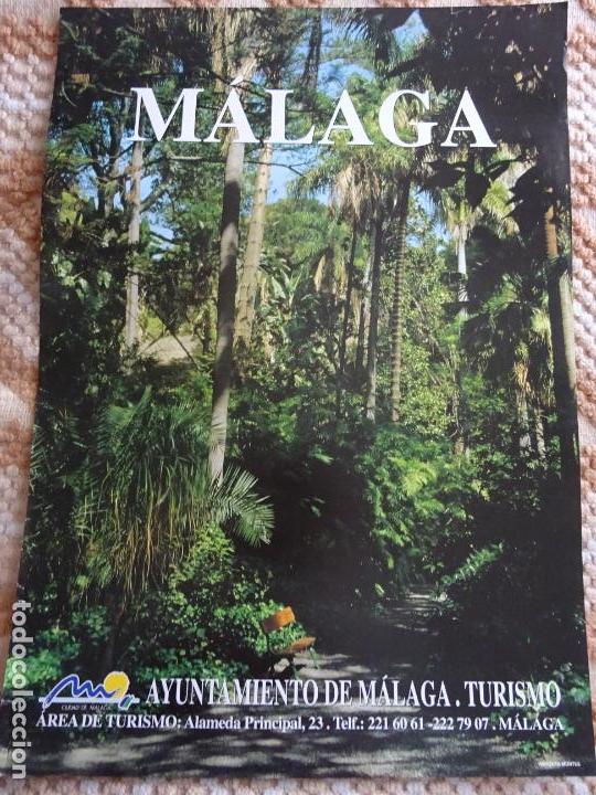 Carteles de turismo: POSTER CARTEL TURÍSTICO. PROMOCIÓN TURISMO MÁLAGA AÑOS 80. JARDÍN BOTÁNICO, 67X47CM 165