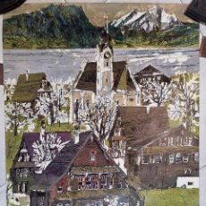 Carteles de Turismo: CARTEL TURISMO PUBLICIDAD SUIZA SWITZERLAND SUISSE LAGO DE LUCERNA DE HUGO WETLI AÑOS 1960 ORIGINAL. Lote 343069663