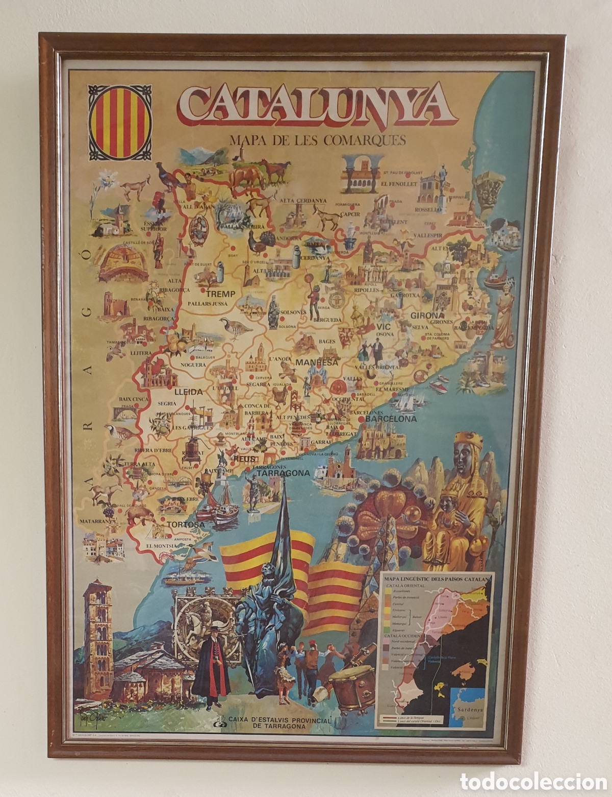 cartel del mapa del mundo enmarcado