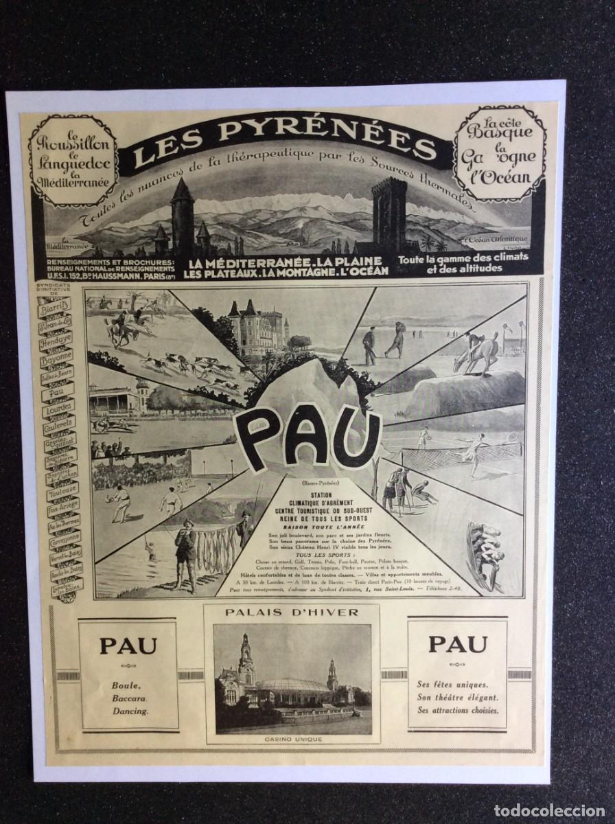 Carteles de Turismo: Publicidade: Les Pyr&eacute;n&eacute;es - Pau. Station climatique d&acute;agr&eacute;ment..192?