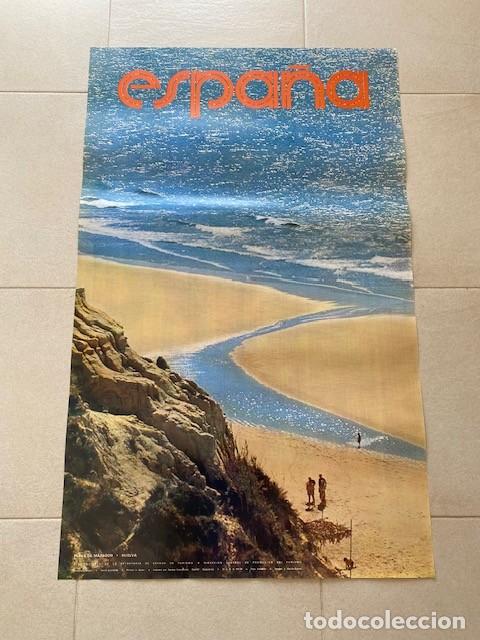 Carteles de Turismo: CARTEL TURISMO ESPA&Ntilde;A. PLAYA DE MAZAGON. HUELVA 1979