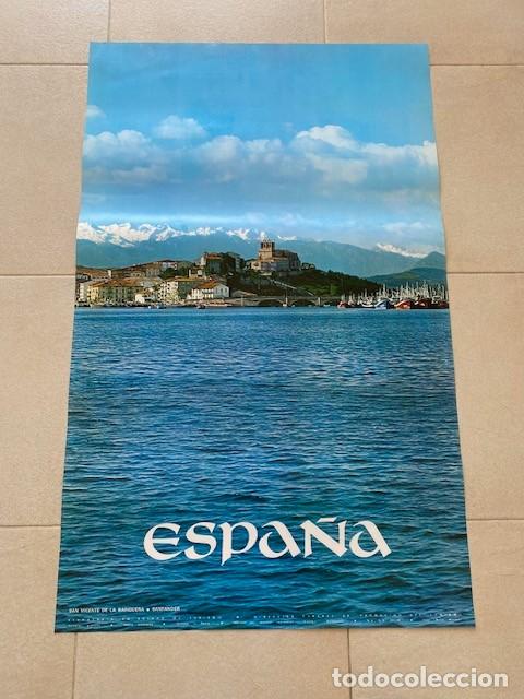 Carteles de Turismo: CARTEL TURISMO ESPA&Ntilde;A. SAN VICENTE DE LA BARQUERA. SANTANDER . 1980