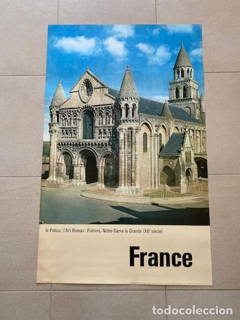 Carteles de Turismo: CARTEL TURISMO DE FRANCIA. LE POITOU. L'ART ROMAN.POITIERS.NOTRE-DAME LA GRANDE. 1962