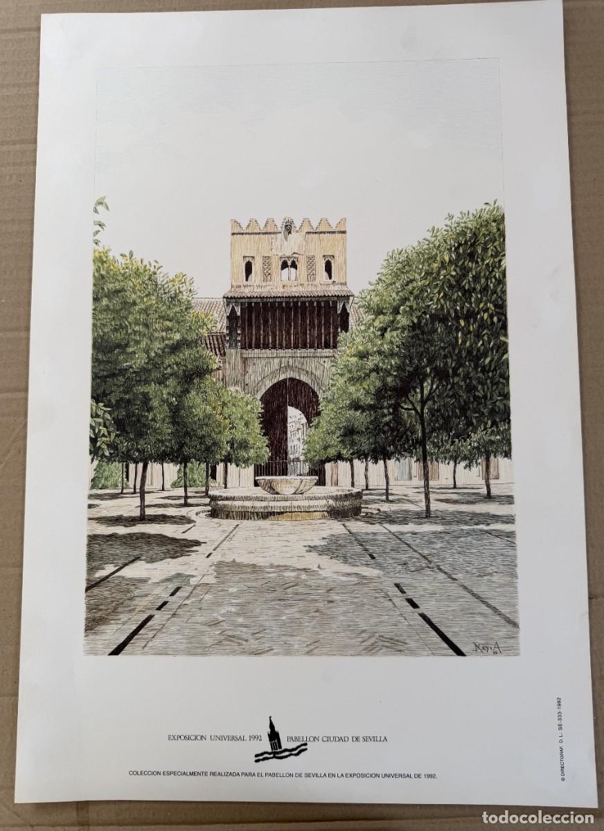 Carteles de turismo: S1- CARTEL ORIGINAL DE LA EXPOSICION UNIVERSAL - PABELLON CIUDAD DE SEVILLA DE 1.992
