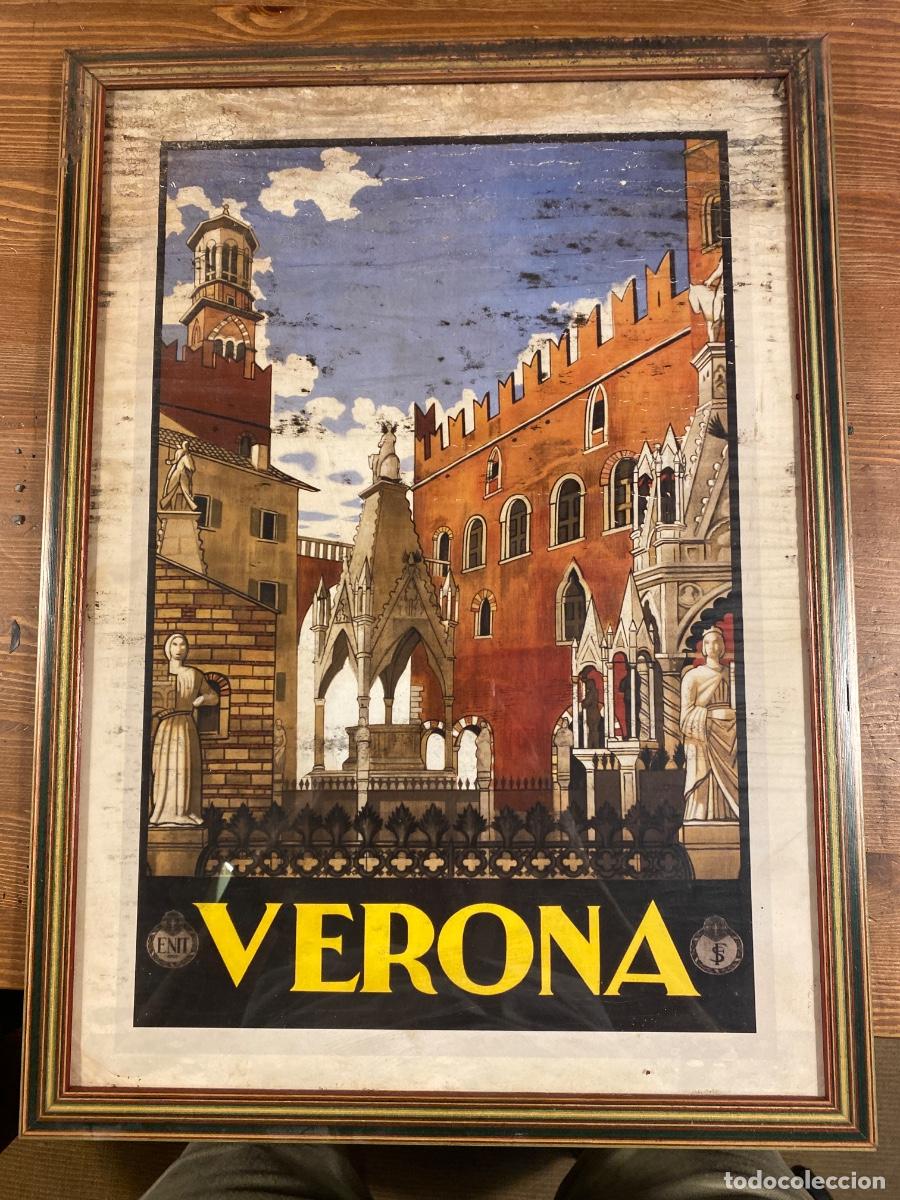 Carteles de turismo: CARTEL VERONA OFICINA ITALIANA DE TURISMO MARCO MADERA 39X36 CM