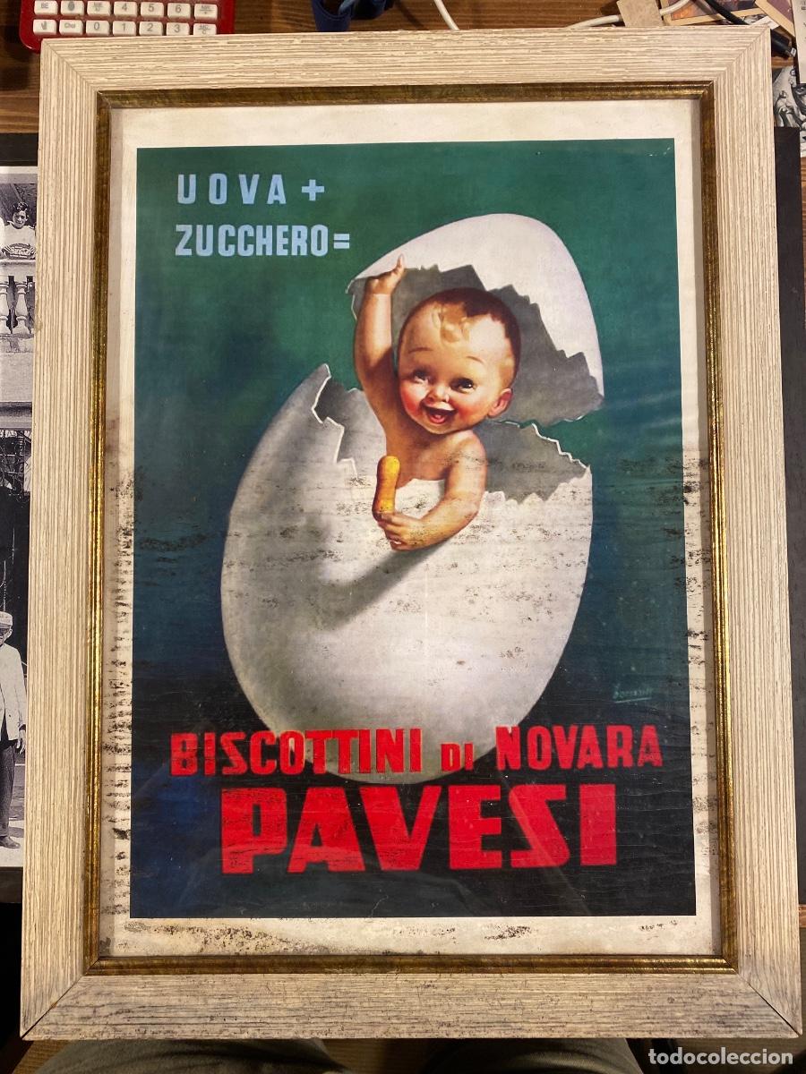 Carteles de turismo: CARTEL BISCOTTINI NOVARA PAVESI GINO BOCASILE MARCO MADERA 51X40 CM