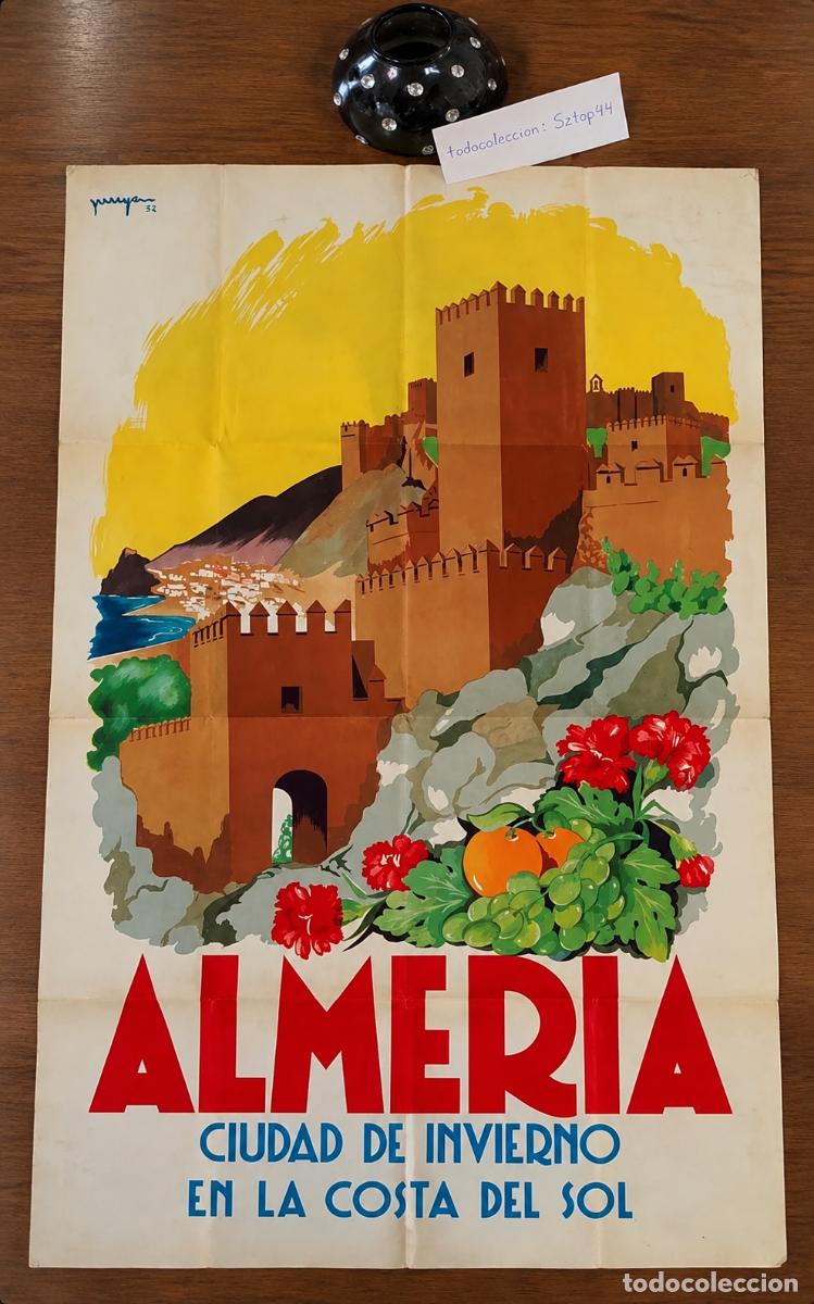 Carteles de turismo: Antiguo Cartel Turismo 1952 Almer&iacute;a Ciudad de Invierno - Puya - DGT - Original