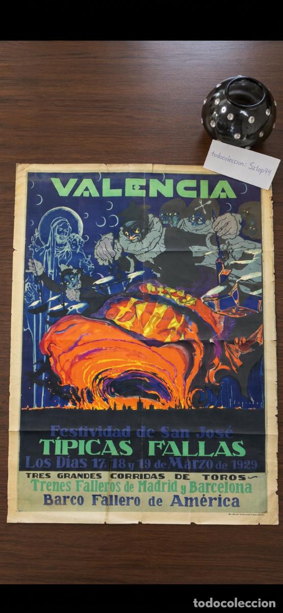 Carteles de turismo: Cartel Original Valencia 1929 - Primer Cartel de Fallas - Jos&eacute; Segrelles - San Jos&eacute;