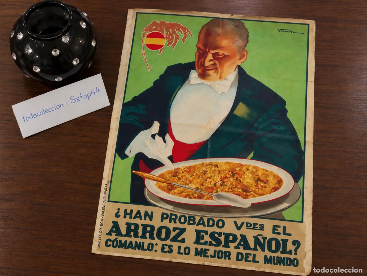 Carteles de turismo: Cartel Original 1930 - &iquest;Han probado Vdes el Arroz Espa&ntilde;ol? - Vor&iacute;n - Litograf&iacute;a Ortega Valencia