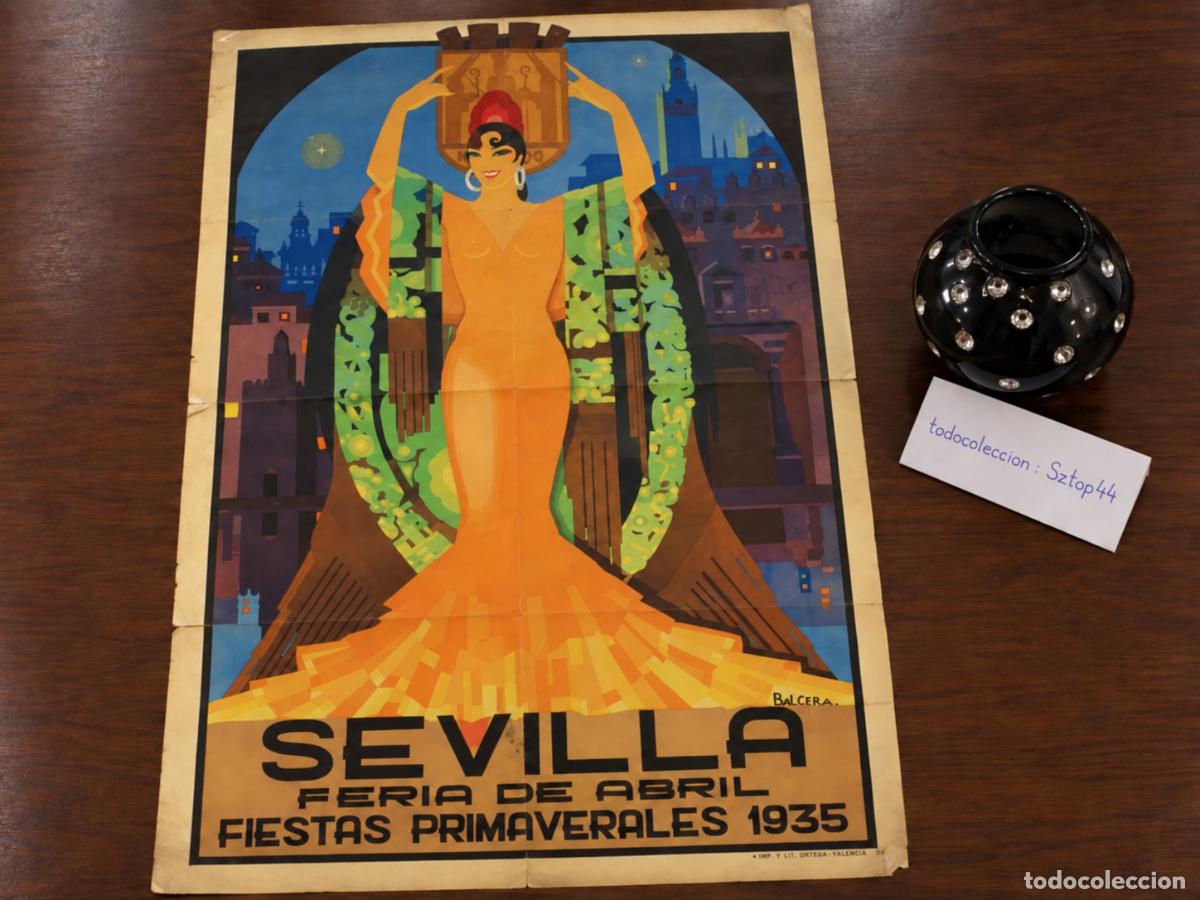 Carteles de turismo: Cartel Original Sevilla 1935 - Feria de Abril Fiestas Primaverales - Juan Balcera Ortega