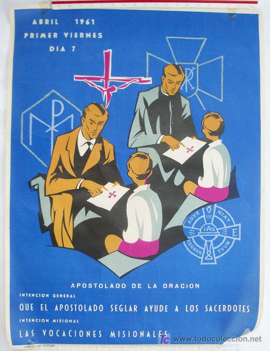 Carteles: Cartel Religioso 1961. Apostolado Seglar. - Foto 1