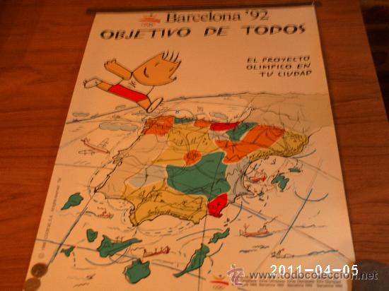 Carteles: BARCELONA 92 OBJETIVO DE TODOS.OLIMPIADAS. - Foto 1