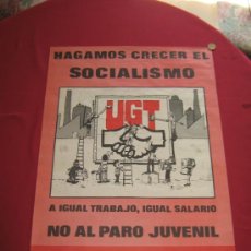 Carteles: CARTEL POLITICO DE LOS AÑOS 70 - UGT PSOE - JUVENTUDES SOCIALISTAS - MEDIDAS APROX 65X45. Lote 33359937