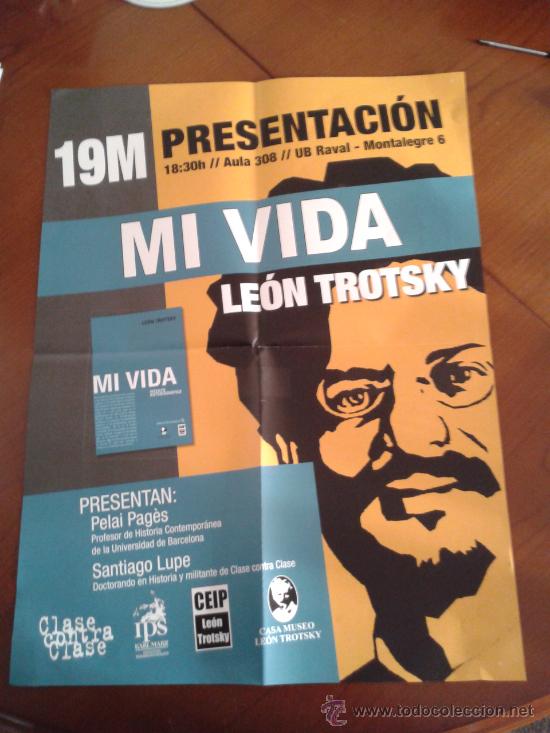 Carteles: cartel dina 3 presentaci&oacute;n en Barcelona libro Mi vida Le&oacute;n Trotsky - Foto 1