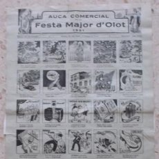 Carteles: AUCA COMERCIAL DE LA FESTA MAJOR D'OLOT 1951 - DIBUIXOS D'EN LLUÍS CARBONELL - 30 QUADRES