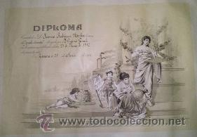 Carteles: BONITO DIPLOMA DE GRADO ELEMENTAL DE ZAMORA 1912 - Foto 1