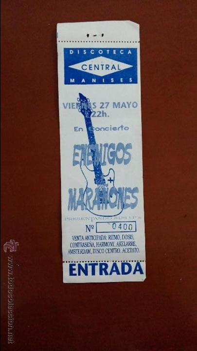 Carteles: Entrada de concierto enemigos+maranones. - Foto 1