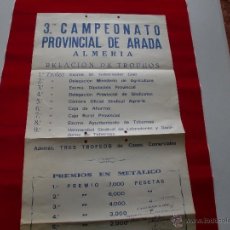 Carteles: ALMERIA CAMPEONATO NACIONAL DE ARADA AÑO 1973 63X32 CMS