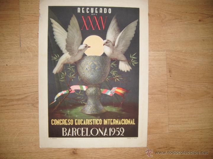Carteles: poster del congreso eucaristico internacional barcelona 1952 - Foto 1