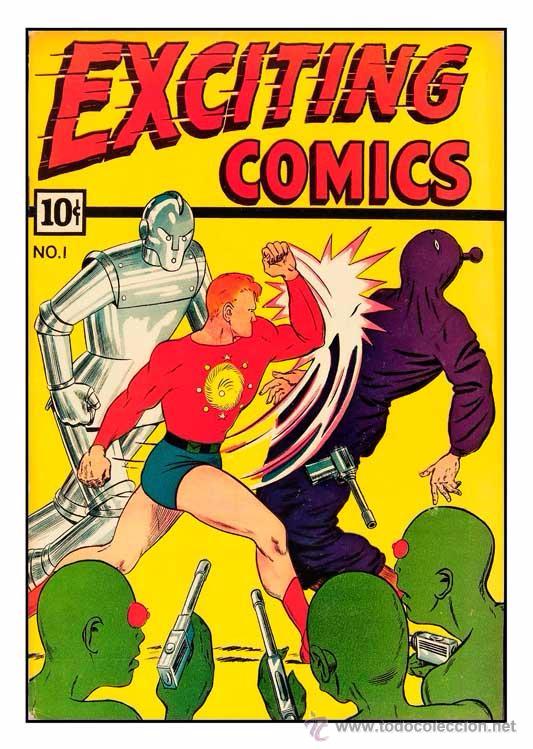 Carteles: EXCITING COMICS N&ordm;1. L&Aacute;MINA CARTEL DEL COMIC. 45 X 32 CMS. - Foto 1