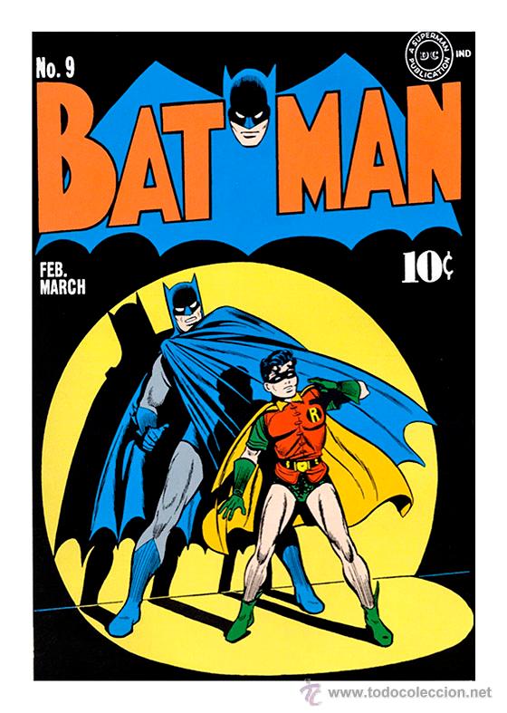Carteles: CARTEL DEL C&Oacute;MIC DE BATMAN Y ROBIN. 45 X 32 CMS. - Foto 1