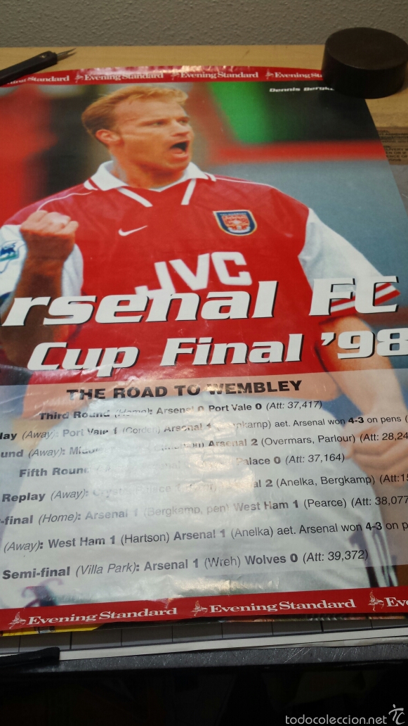 Carteles: Antiguo lote 4 p&oacute;ster Arsenal a&ntilde;o 98 - Foto 2