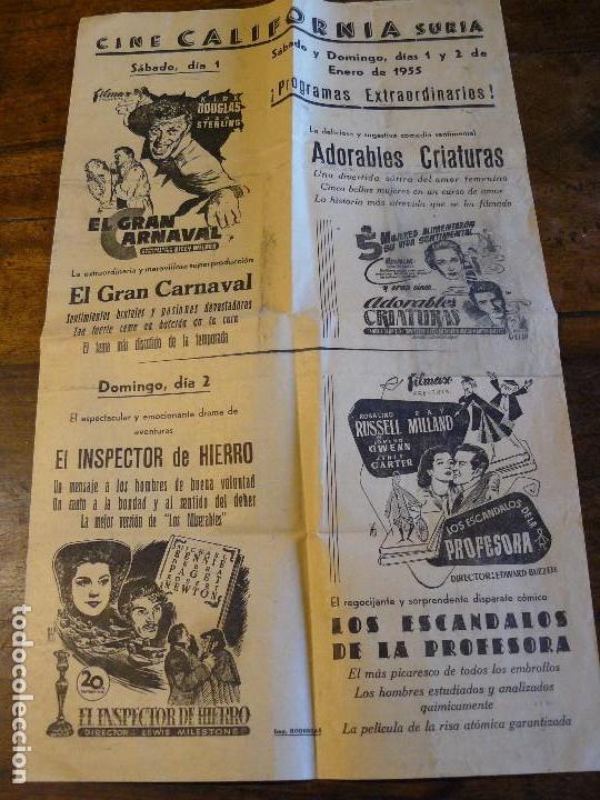 Carteles: PROGRAMA DE CINE LOCAL - CINE CALIFORNIA - S&Uacute;RIA 1955 - Foto 1