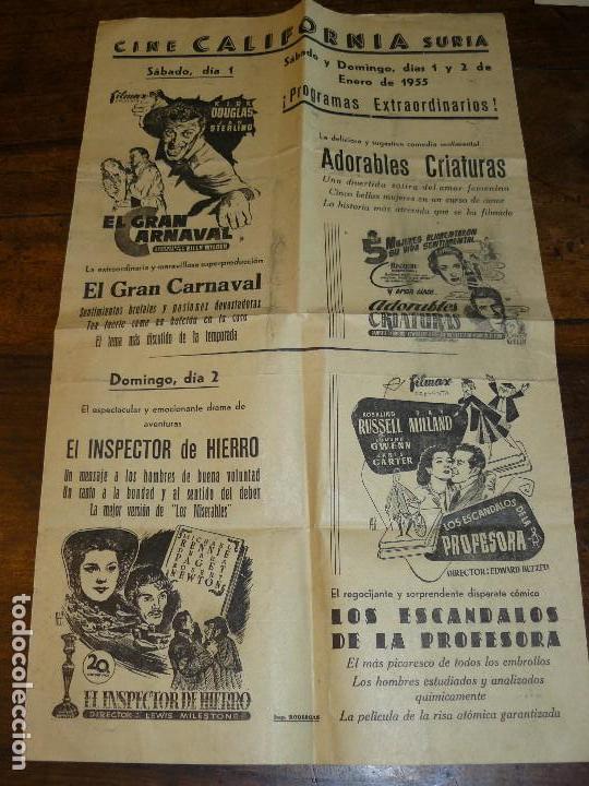 Carteles: PROGRAMA DE CINE LOCAL - CINE CALIFORNIA - S&Uacute;RIA 1955 - Foto 2