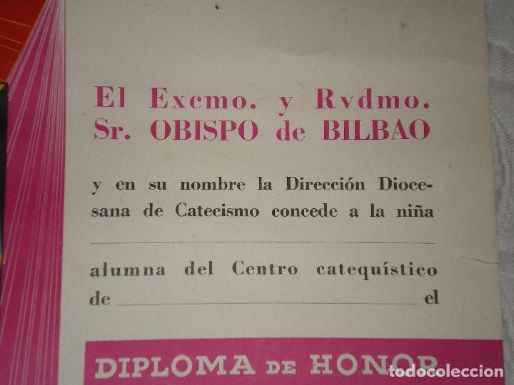 Carteles: DIPLOMA DE HONOR DE CATECISMO DE BILBAO - Foto 2