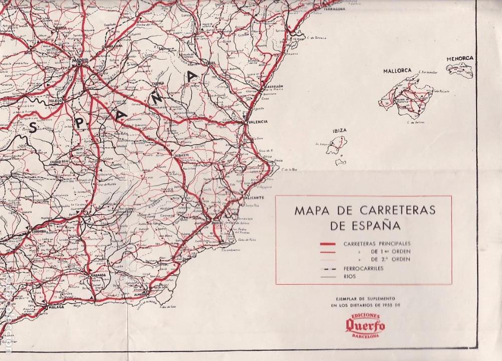 mapa de españa - carreteras - ediciones querfo - Buy Other antique posters  on todocoleccion