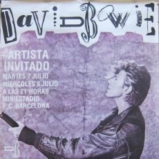 Carteles: DAVID BOWIE. CARTEL CONCIERTO BARCELONA GIRA THE GLASS SPIDER TOUR, 1987. Lote 234526525