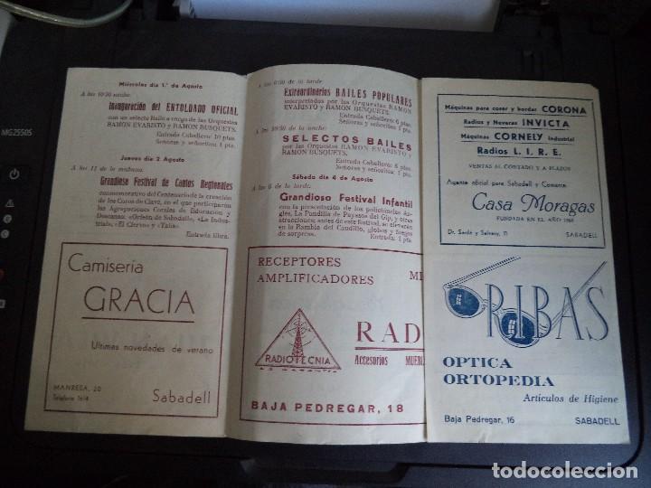 Carteles: Programa  Fiesta Mayor Entoldado oficial Sabadell 1945. - Foto 2