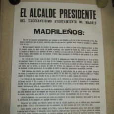 Carteles: BANDO DEL ALCALDE DE MADRID ENRIQUE TIERNO GALVÁN, AUTÉNTICO, SOBRE BASURA Y LIMPIEZA 63X100 CMS