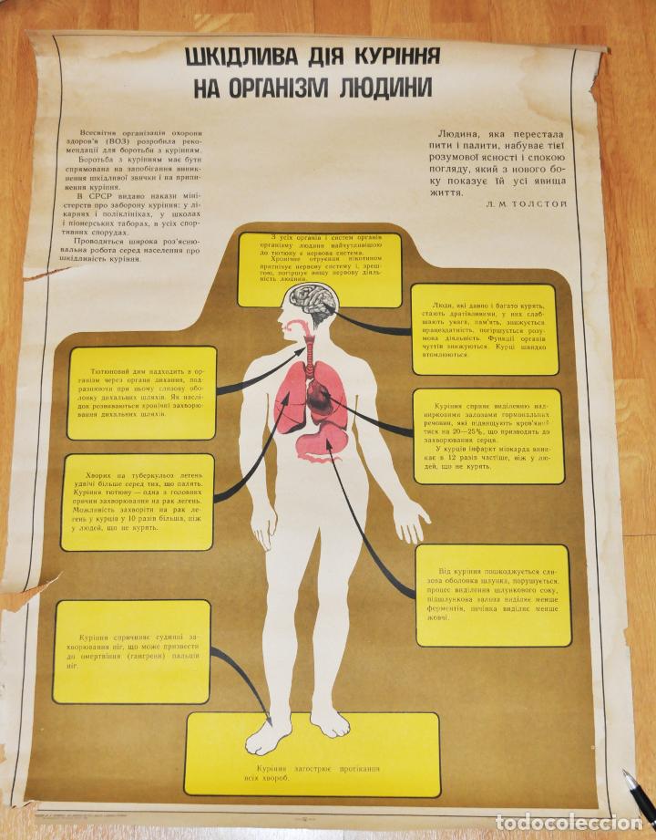 Carteles: Cartel sovietico sobre peligro de fumar .URSS - Foto 1