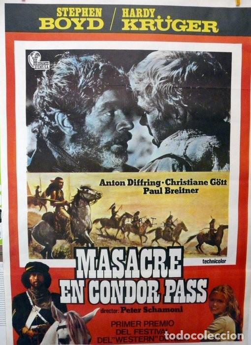Carteles: MASACRE EN CONDOR PASS. P&Oacute;STER ORIGINAL. A&Ntilde;O 1976 - Foto 1