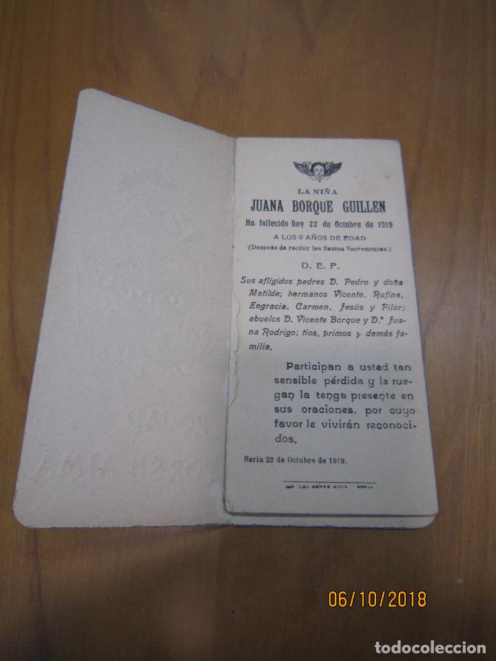 Carteles: Recordatorio de misa. Juana Borque Guill&eacute;n 1919 - Foto 1