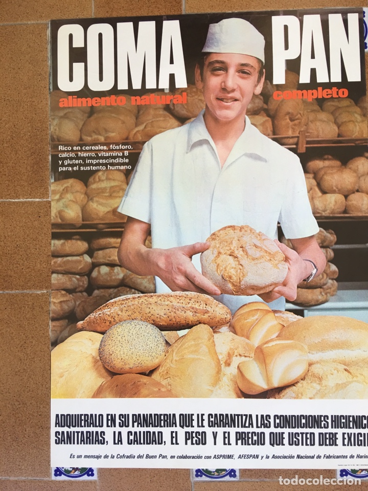 Carteles: Antiguo cartel coma pan - Foto 1