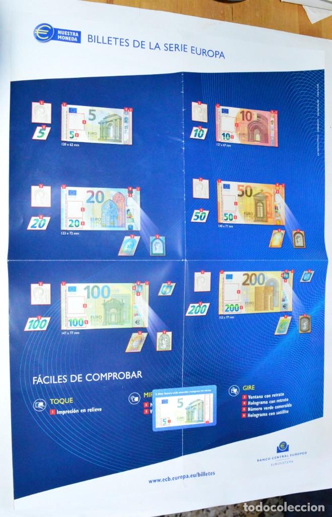 Carteles: CARTEL P&Oacute;STER BANCO CENTRAL EUROPEO BILLETES DE LA SERIE EUROPA LAS MONEDAS EN EUROS NO TARJETA