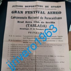 Carteles: SEVILLA, 1964,CARTEL GRAN FESTIVAL AEREO, AVIACION, TABLADA, RARO,21X31 CMS