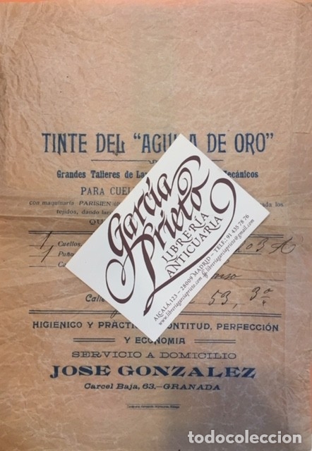 Carteles: GRANADA, TINTE DEL AGUILA DE ORO, JOSE GONZALEZ - Foto 1