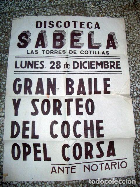 Affiches: Cartel de la discoteca SABELA, Las Torres de Cotillas. Murcia.