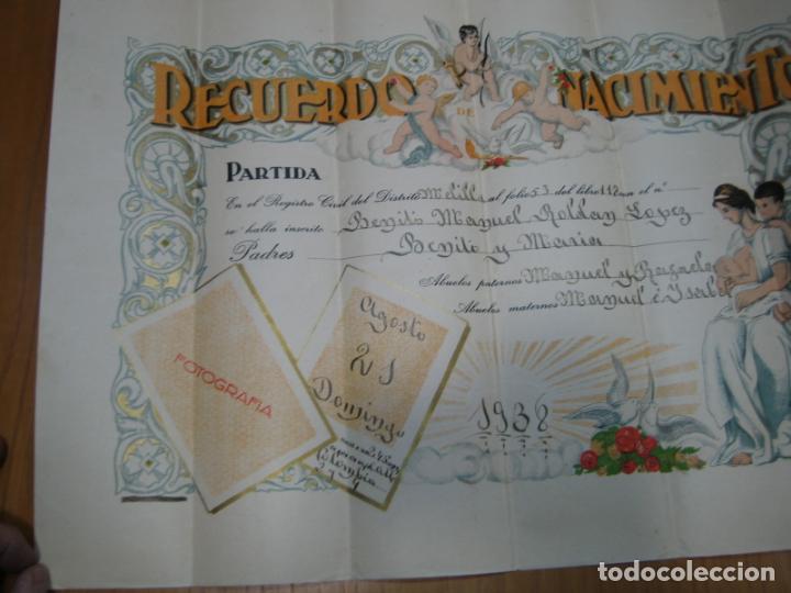 Carteles: Diploma de nacimiento. Melilla 1938 - Foto 2