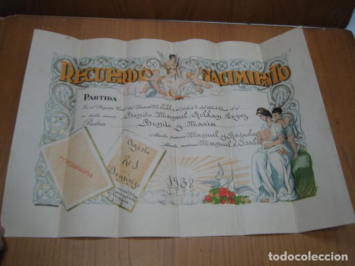 Carteles: Diploma de nacimiento. Melilla 1938 - Foto 1