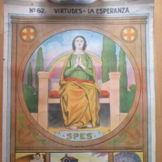 Carteles: CARTEL RELIGIOSO Nº 62 VIRTUDES - LA ESPERANZA D. BAIXERAS ANTIGUO JOSE VILAMALA